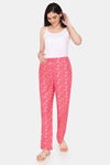Zivame Maternity Floral Pop Woven Pyjama - Coral Paradise — thumbnail 4